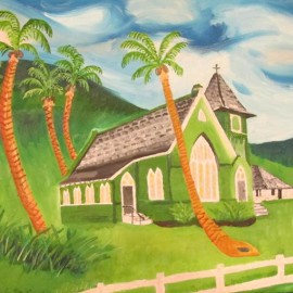 Church and Palm Trees